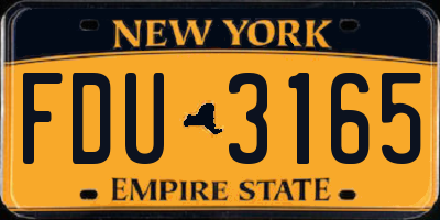 NY license plate FDU3165