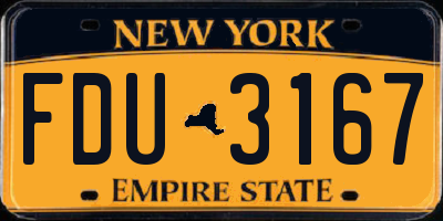 NY license plate FDU3167