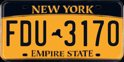 NY license plate FDU3170