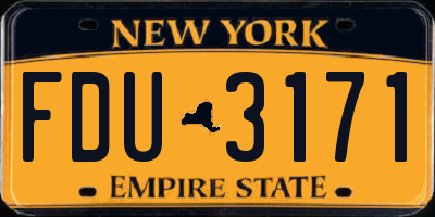 NY license plate FDU3171