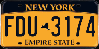 NY license plate FDU3174