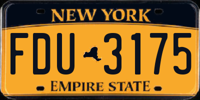 NY license plate FDU3175