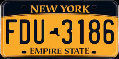 NY license plate FDU3186