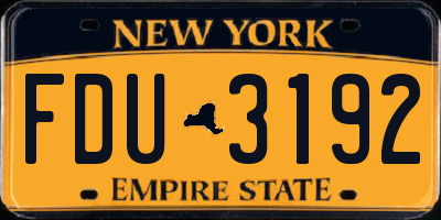 NY license plate FDU3192