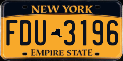 NY license plate FDU3196