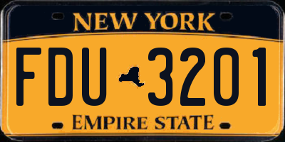 NY license plate FDU3201