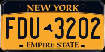 NY license plate FDU3202