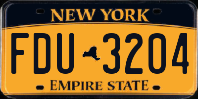 NY license plate FDU3204