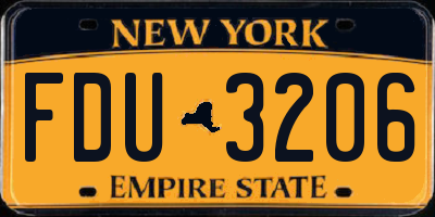 NY license plate FDU3206