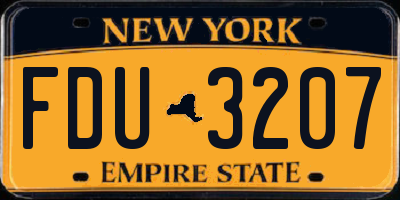NY license plate FDU3207