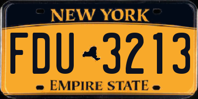 NY license plate FDU3213