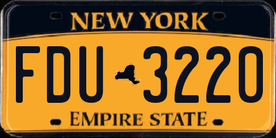 NY license plate FDU3220