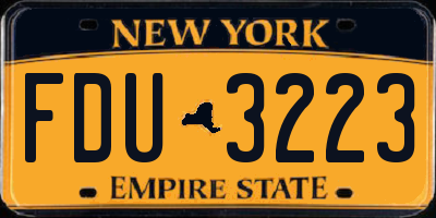 NY license plate FDU3223