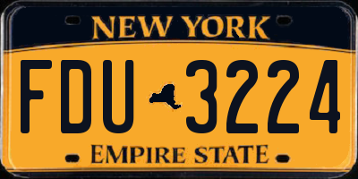 NY license plate FDU3224