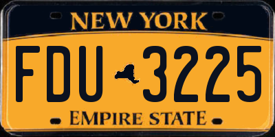 NY license plate FDU3225