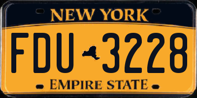 NY license plate FDU3228