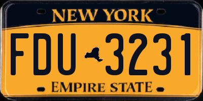NY license plate FDU3231