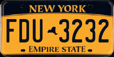 NY license plate FDU3232