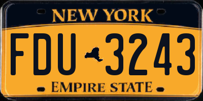 NY license plate FDU3243