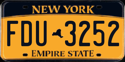 NY license plate FDU3252