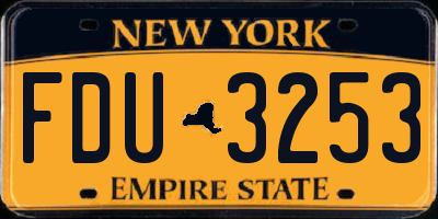 NY license plate FDU3253