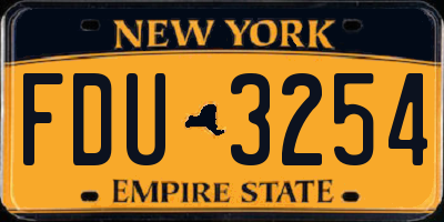 NY license plate FDU3254