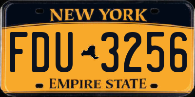NY license plate FDU3256