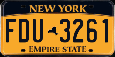 NY license plate FDU3261