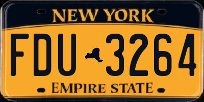 NY license plate FDU3264