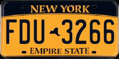 NY license plate FDU3266