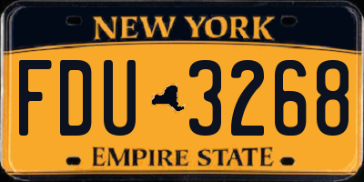 NY license plate FDU3268