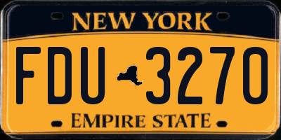 NY license plate FDU3270