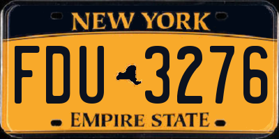 NY license plate FDU3276