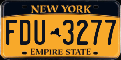 NY license plate FDU3277