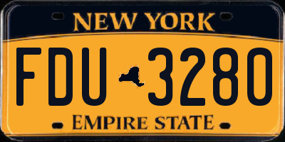 NY license plate FDU3280