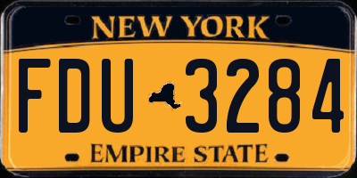 NY license plate FDU3284