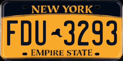 NY license plate FDU3293