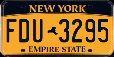 NY license plate FDU3295