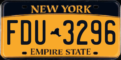 NY license plate FDU3296