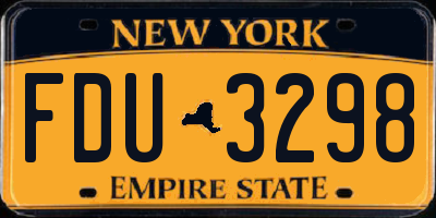 NY license plate FDU3298