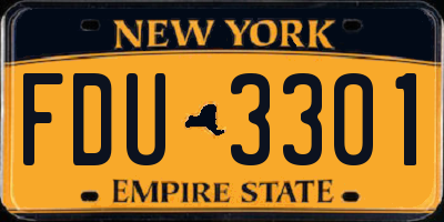 NY license plate FDU3301