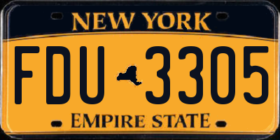 NY license plate FDU3305