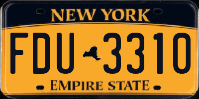 NY license plate FDU3310