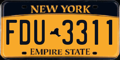 NY license plate FDU3311