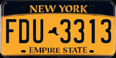 NY license plate FDU3313