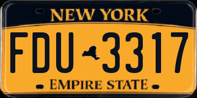 NY license plate FDU3317