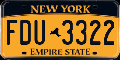 NY license plate FDU3322