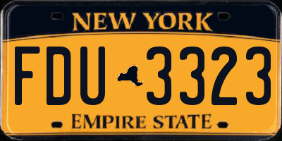 NY license plate FDU3323