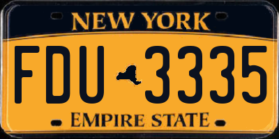 NY license plate FDU3335