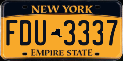 NY license plate FDU3337
